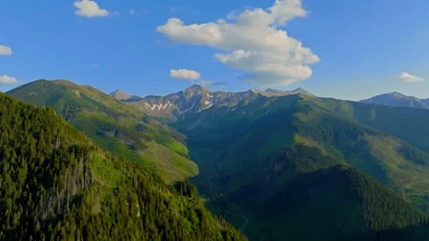 Gorgeous Mountain Landscape With Clouds Stock Footage 213618496