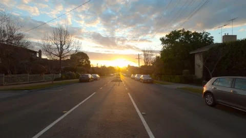 Gorgeous moving cloud sunset, Melbourne CBD in distance, 4K Stock Footage 138722228