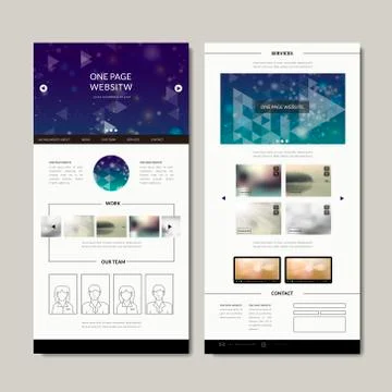 Gorgeous one page web design Stock Illustration