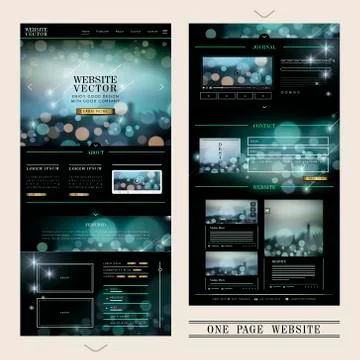Gorgeous one page web design Stock Illustration