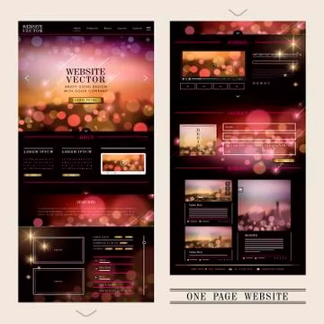 Gorgeous one page web design Stock Illustration