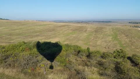 Gorgeous Open Field with Lush Grass seen from Air Ballon Stock Photos