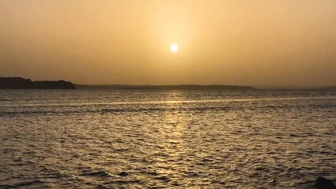 Gorgeous Orange Sunset over Lake Timelapse Stock Footage 118023211