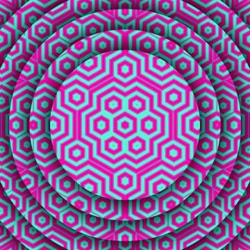 Gorgeous patchwork pattern, colorful hexagonal ornament tiles Illustrazione stock