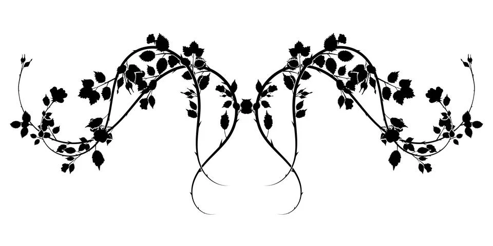 Gorgeous pattern of roses interlaced with thorns 스톡 일러스트