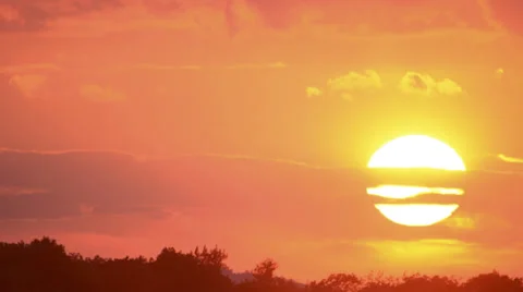 Gorgeous pink cloudy sunset time lapse HD 1080 version Stock Footage 24805668