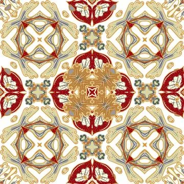 Gorgeous seamless patchwork pattern from colorful Moroccan tiles, ornaments. Can Stock Illustration
