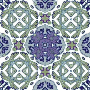 Gorgeous seamless patchwork pattern from colorful Moroccan tiles, ornaments. Can イラスト素材