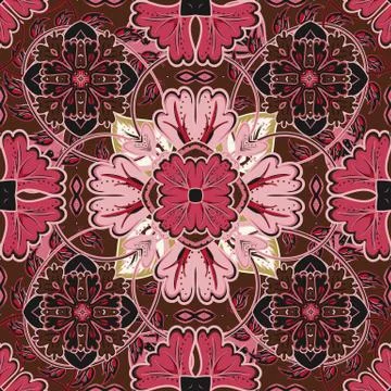 Gorgeous seamless patchwork pattern from colorful Moroccan tiles, ornaments. Can Illustrazione stock