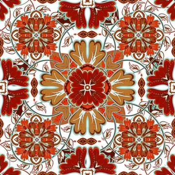 Gorgeous seamless patchwork pattern from colorful Moroccan tiles, ornaments. Can Stock Illustration