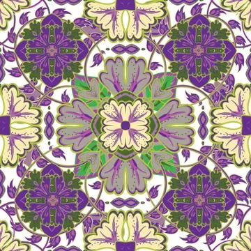 Gorgeous seamless patchwork pattern from colorful Moroccan tiles, ornaments. Can Stock Illustration