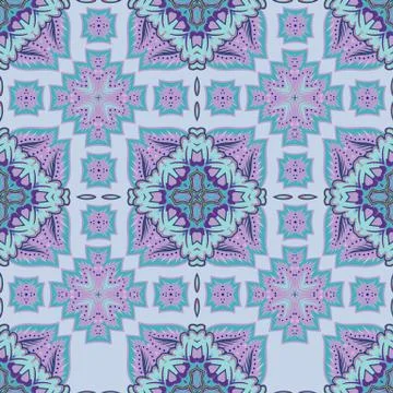 Gorgeous seamless patchwork pattern from Moroccan tiles, ornaments. Can be used Stock Illustration