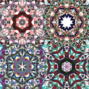 Gorgeous seamless patchwork patterns Stock Illustration