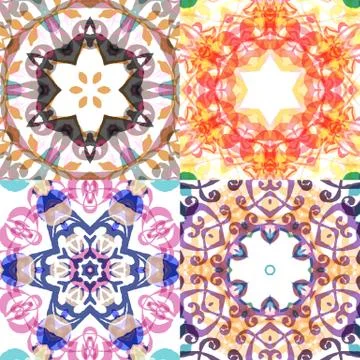 Gorgeous seamless patchwork patterns イラスト素材