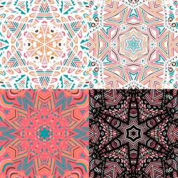 Gorgeous seamless patchwork patterns Stock Illustration
