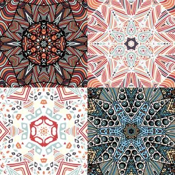 Gorgeous seamless patchwork patterns Stock Illustration