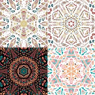 Gorgeous seamless patchwork patterns Stock Illustration