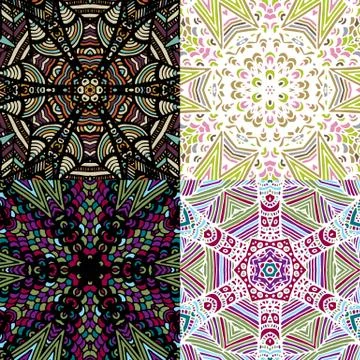 Gorgeous seamless patchwork patterns Stock Illustration