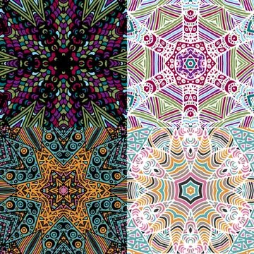 Gorgeous seamless patchwork patterns Stock Illustration