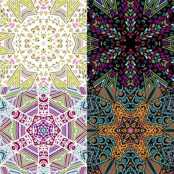 Gorgeous seamless patchwork patterns Stock Illustration