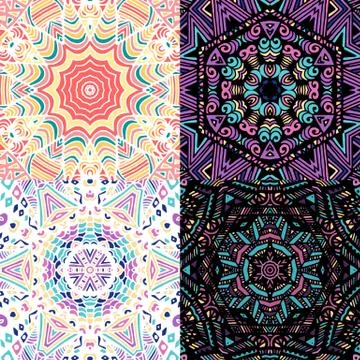 Gorgeous seamless patchwork patterns Stock Illustration
