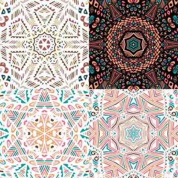 Gorgeous seamless patchwork patterns Stock Illustration
