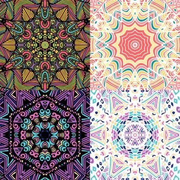 Gorgeous seamless patchwork patterns Stock Illustration