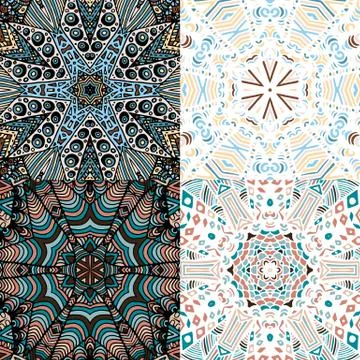 Gorgeous seamless patchwork patterns Stock Illustration