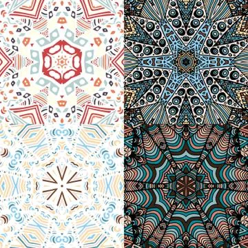 Gorgeous seamless patchwork patterns イラスト素材