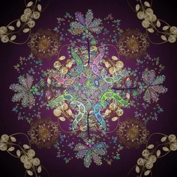 Gorgeous seamless pattern from colorful Moroccan, Portuguese tiles. Vector. Arab Stock Illustration