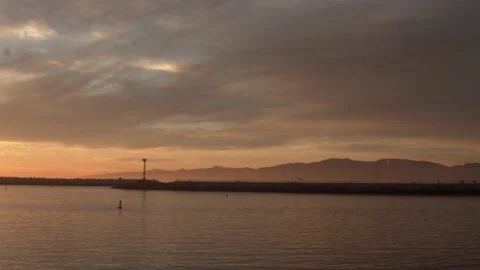 Gorgeous Seaside Cliffs At Sunset - Birds Flying By Video stock 171401108