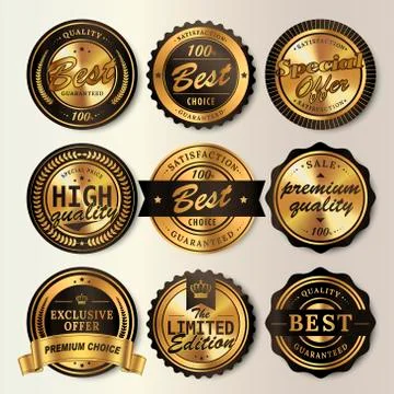 Gorgeous shining labels set Stock Illustration