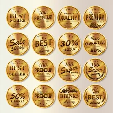 Gorgeous shining labels set Stock Illustration