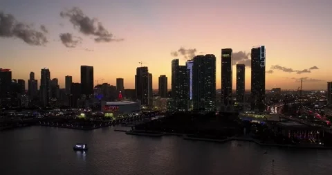 Gorgeous sunset at Miami during spring Stock Footage 232725634