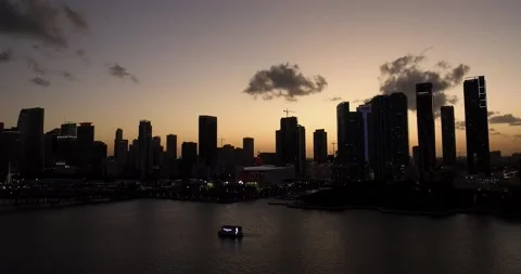 Gorgeous sunset at Miami Video stock 232725633