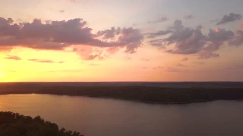 Gorgeous Sunset over the Lake Stock-Footage 138826520