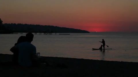 Gorgeous sunset in the Pacific Ocean 02 Stock Footage 30687575