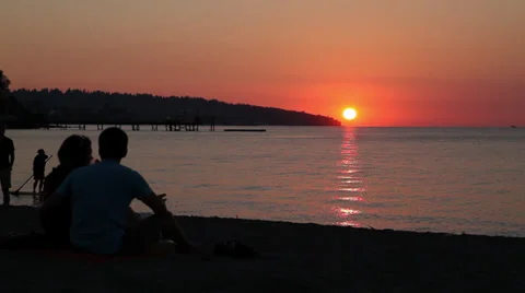 Gorgeous sunset in the Pacific Ocean 03 Stock Footage 30684699