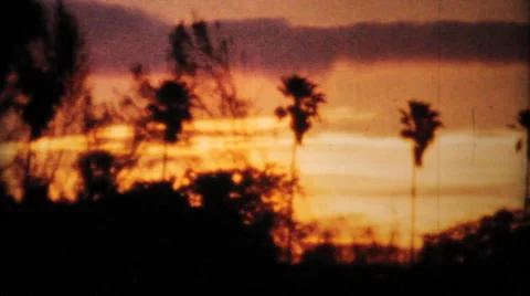 Gorgeous Sunset Sequence-1964 Vintage 8mm film Stock Footage