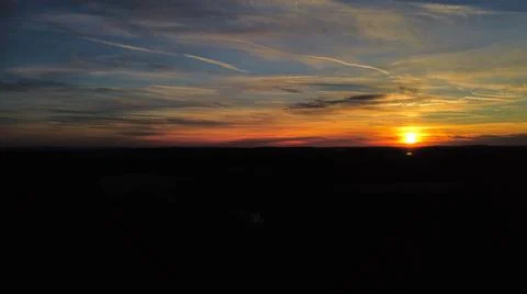 Gorgeous Sunset With Streaky Clouds Stock Photos