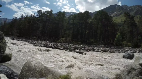 Gorgeous swirling mountain river Stock Footage 118599621