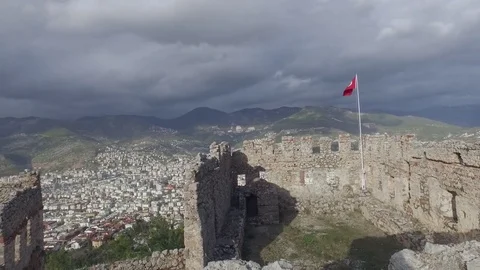 Gorgeous view from the top of the promontory. Part of the old interior Ichkale Stock Footage 72709511