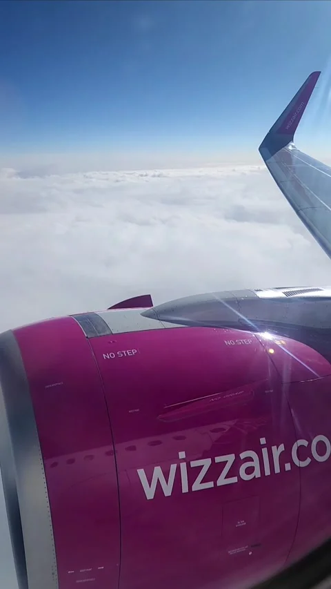 Gorgeous View from  Wizz Air Flight, Editorial Use Only 스톡 동영상 317503170