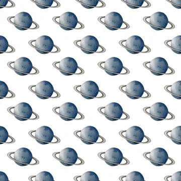 Gorgeous watercolor pattern featuring planets, perfect for baby textile and.. Stock Illustration