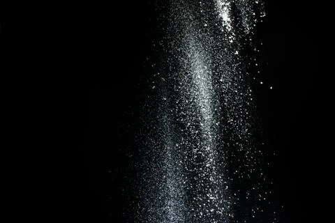 Gorgeous white powder pattern isolated on black background Stock Photos