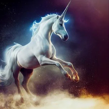 Gorgeous white unicorn Stock Illustration