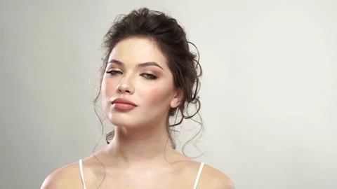 Gorgeous woman posing on camera Stock Footage 146654059