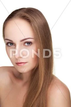 Gorgeous young woman on white background Stock Photos