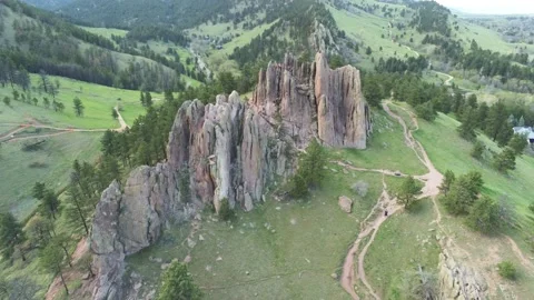 Gorgous mountain - Drone camera moves up and forward Stock Footage 138874455