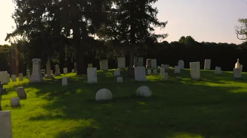 Gorham Cemetery. An old grave yard that with graves that date back to the Stock Footage 235886746